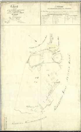 Landesaufnahme des Fürstbistums Osnabrück VI Amt Grönenberg Bl. 3 b Kirchspiel: Gesmold Feldmark: Nüven Ortschaften: Gesmold, Wennigsen, Drantum Reinkarte Teil 2: Wennigser Bruch, Drantum Ausf.-Art: Farbige Zeichnung auf Karton, auf Leinen aufgezogen Herst.: Johann Wilhelm Du Plat Herst.: R.W. Brockmann (Direktion: Johann Wilhelm Du Plat) Format: ca. 70 x 110 cm Maßstab: 1 : 3 840