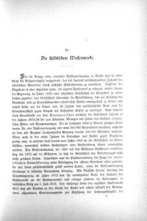 XI. Die städtischen Wasserwerke