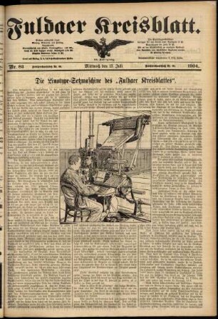 Zweite Ausgabe vom Mittwoch, den 13. Juli 1904.
