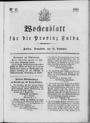 Nr. 37, Ausgabe vom 10. September 1853