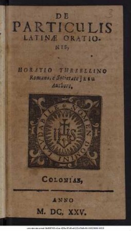De Particulis Latinae Orationis