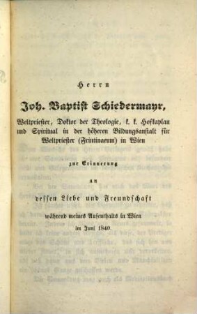 Predigten auf verschiedene Feste des katholischen Kirchenjahres : nebst Gelegenheitsreden, 1. Predigten auf das Kirchweihfest