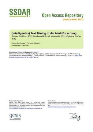 (Intelligentes) Text Mining in der Marktforschung