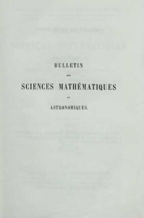 12: Bulletin des sciences mathématiques et astronomiques