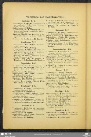 Vorstände der Bezirksvereine.