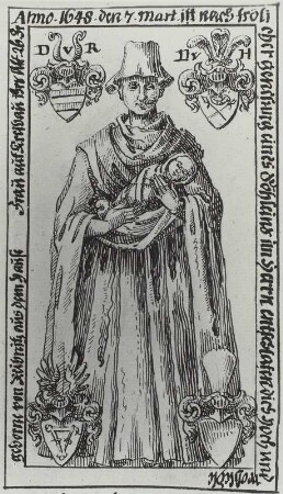 Grabstein Frau ?, geb. v. Reibnitz, Frau auf Kreibau, 26 Jahre alt, gest. 7. März 1640