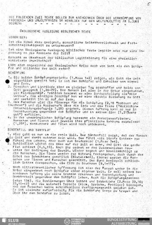 Ökologische Auslegung biblischer Texte