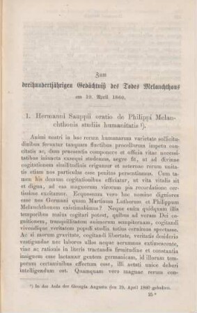 371-381 Hermanni Sauppii oratio de Philippi Melanchthonis studiis humanitatis
