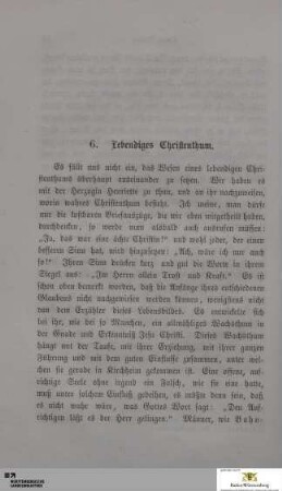 6. Lebendiges Christenthum