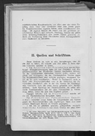 II. Quellen und Schrifttum.