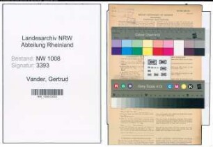 Entnazifizierung Gertrud Vander , geb. 16.01.1904 ()