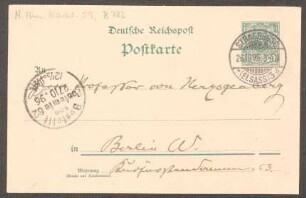 Postkarte an Heinrich von Herzogenberg : 26.10.1896