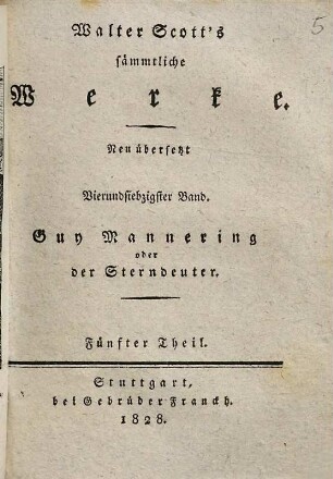 Guy Mannering oder der Sterndeuter, 5