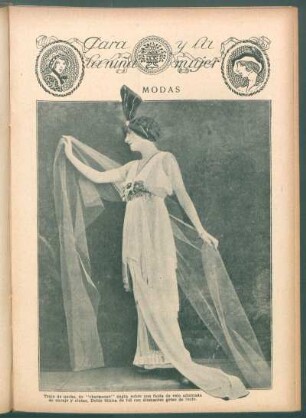 Modas - Traje de noche de "charmeuse" [...] - [Fotografía] : Para la niña y la mujer