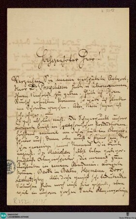 Brief von Hermann Levi an Unbekannt vom 07.01.1883 - K 3318