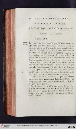 (Lettre CCXXXI - CCXL)