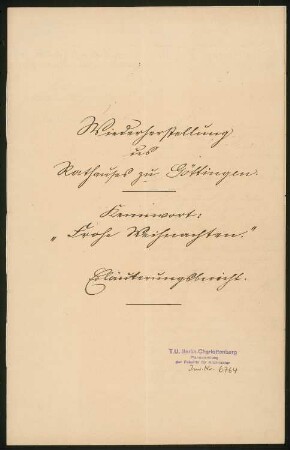 Rathaus, Göttingen: Erläuterungsbericht