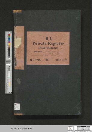 Heiratsregister Booßen 1935-1938