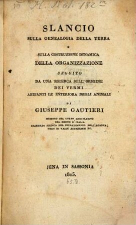 Slancio sulla genealogia della [terra] e sulla costruzione dinamica della organizzazione