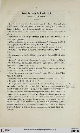 Séance du Comité du 5 avril 1870