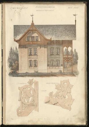 "Entwurf eines Landhauses. Seitenansicht zu Bl. 4"
