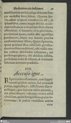 XXII. Accenso igne