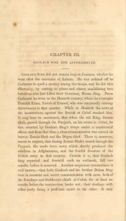 Chapter III. Goolaub Sing and Affghanistan