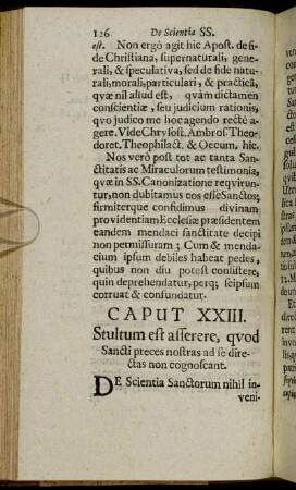 Caput XXIII. Stultum est asserere, quod Sancti preces nostras ad se directas non cognoseant.