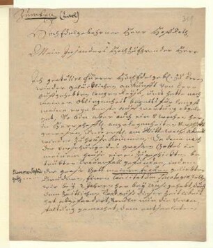 Brief von Carl Zumbe an Christoph Enoch Buchta