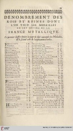 Denombrement des Rois et Reines […]