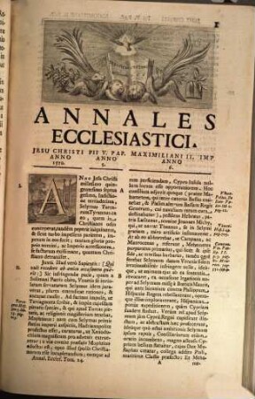 Annales Ecclesiastici Ab anno 1566 Ubi Odericus Raynaldus Desinit. 24
