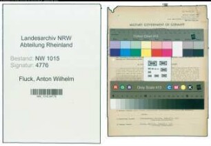 Entnazifizierung Anton Wilhelm Fluck , geb. 26.02.1915 (Bauingenieur)