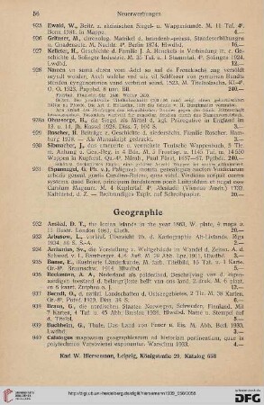 Geographie (Nr. 932-1029)