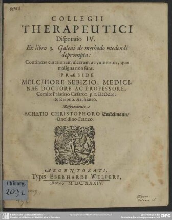 4: Galeni de methodo medendi deprompta, continens curationem ulcerum ac vulnerum, quae maligna non sunt : ex libro 3