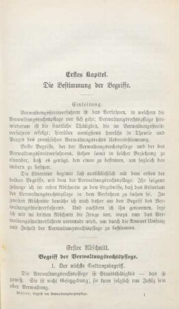 Erstes Kapitel. Die Bestimmung der Begriffe