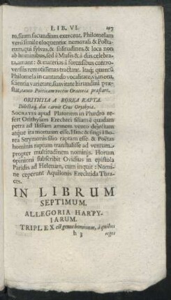 In Librum Septimum. Allegoria Harpyiarum.