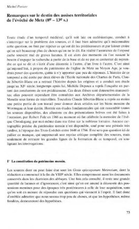 Remarques sur le destin des assises territoriales de l'évêché de Metz (8ᵉ - 13ᵉ s.)
