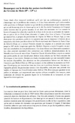 Remarques sur le destin des assises territoriales de l'évêché de Metz (8ᵉ - 13ᵉ s.)