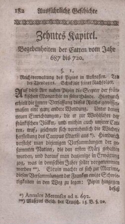 Zehntes Kapitel. Begebenheiten der Catten vom Jahr 687 bis 720.