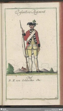 Infanterie Regiment. Chef B. R von Goldacker. Obr.