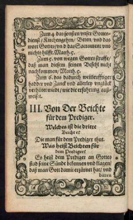III. Von Der Beichte für dem Prediger.