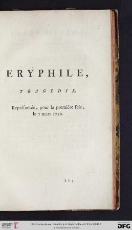 Eryphile, tragedie