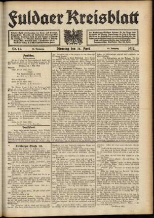 Ausgabe vom Dienstag, den 16. April 1912.