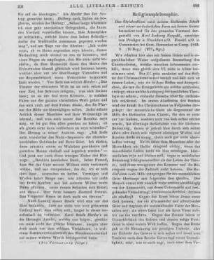Vorpahl, K. L.: Das Christenthum nach seinem bleibenden Inhalt und seiner veränderlichen Form mit freiem Geiste betrachtet und für den gesunden Verstand dargestellt. Frankfurt a. O. 1843