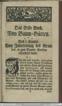 Das Erste Buch, Von Baum-Gärten