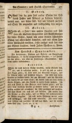 471-501, Am Herbst-Quatember. Die Seelen-Vesper samt Laudes oder Lobpsalmen. Die sogenannten Laudes oder Loppsalmen für die Abgestorbenen. Die Seelen-Messe.