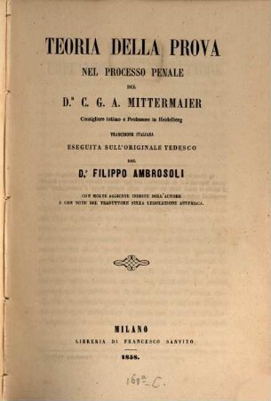 Teoria della prova nel processo penale