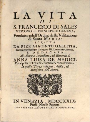 La vita di S. Francesco di Sales