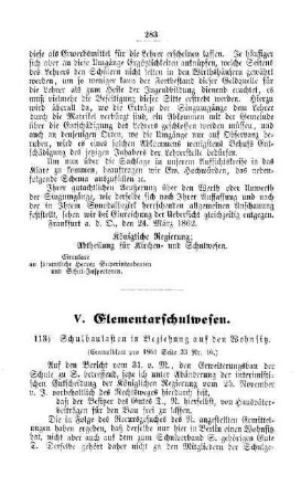 Schulbaulasten in Beziehung auf den Wohnsitz : [V. Elementarschulwesen]