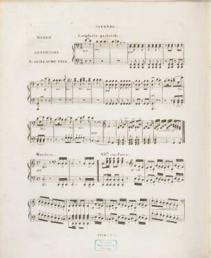 Ouverture de Guillaume Tell : à 4 ms. pour le piano-forte